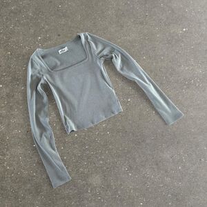 Hollister-co Women's Grey and Silver Shirt